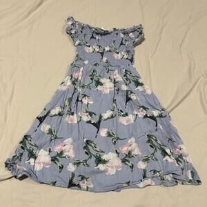 Girl's Light Blue Floral Dress L